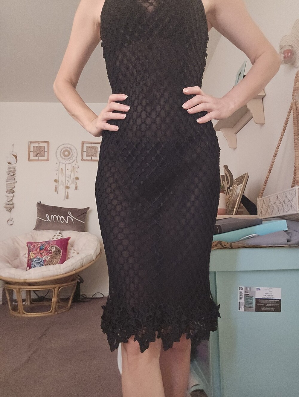Dolce & Gabbana Black Lace-Trimmed Mini Dress - Picture 14 of 14
